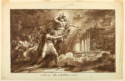 Iris Encourages Priam to Beg the Body of Hector from Achilles, 1810-20 by Felice Giani