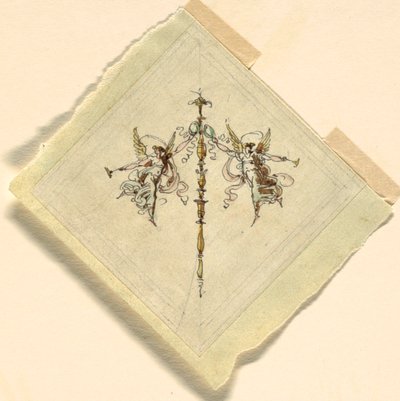 Fame with Trumpet, Sala di Recezione, Palazzo Quirinale, Rome by Felice Giani