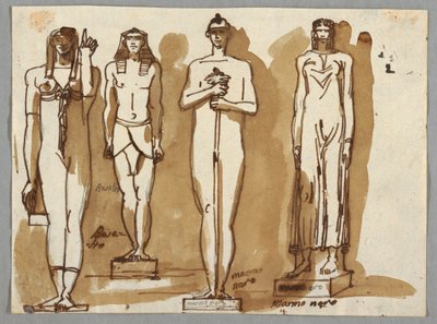 Four Statues in Egyptian Style by Felice Giani