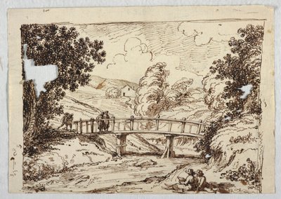 Landscape with Bridge by Felice Giani
