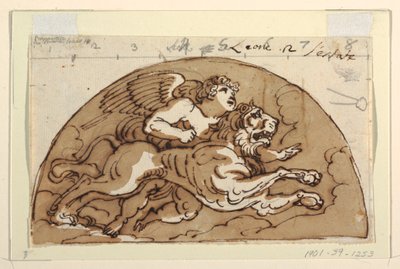 Leo, Lunette for Ceiling, Sala Ottagonale, Palazzo Milzetti, Faenza by Felice Giani