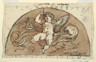 Libra, Lunette for Ceiling, Sala Ottagonale, Palazzo Milzetti, Faenza by Felice Giani