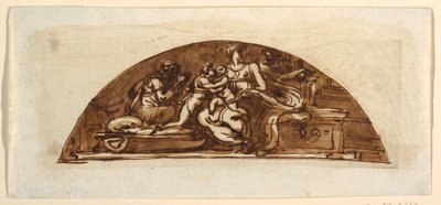 Lunette of Holy Family with St. Elizabeth and St. Joseph by Felice Giani