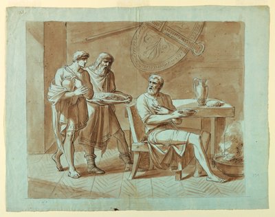 Man at Supper with Attendants by Felice Giani