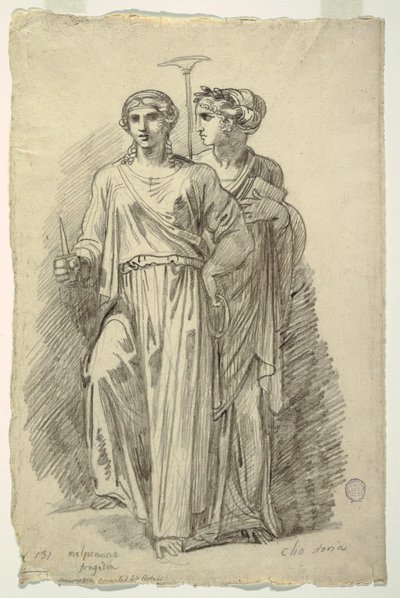 Melpomane, Muse of Tragedy and Clio, Muse of History by Felice Giani