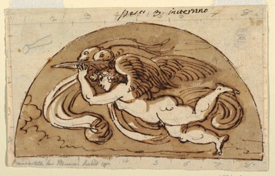 Pisces, Lunette for Ceiling, Sala Ottagonale, Palazzo Milzetti, Faenza by Felice Giani