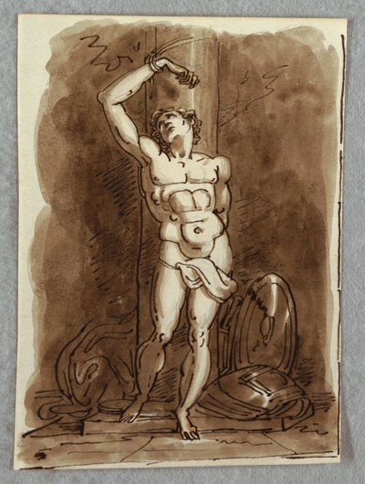 Saint Sebastian, Detail of Polyptych with the Virgin Enthroned, Study after Dosso Dossi by Felice Giani