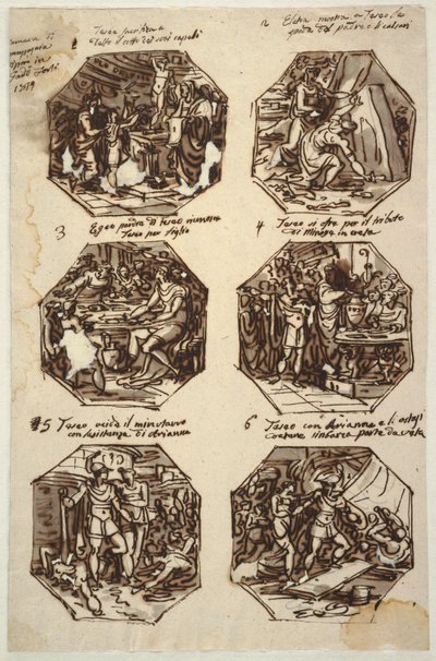 Six Theseus Subjects for the Palazzo Gaddi, Forli by Felice Giani