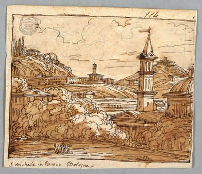 Sketchbook Page, Folio 57: Study after Michele in Bosco, Bologna; Verso, Architectural Details by Felice Giani