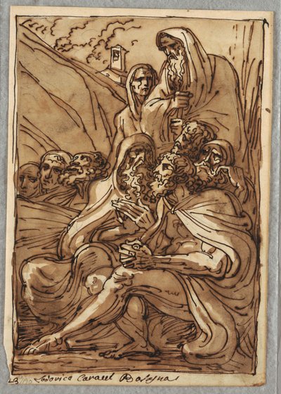 St. Anthony and the Hermits (Study after Lodovico Carracci) by Felice Giani