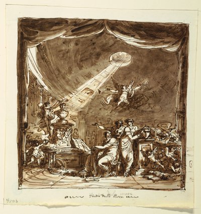Stage Curtain: Temple of Fame by Felice Giani