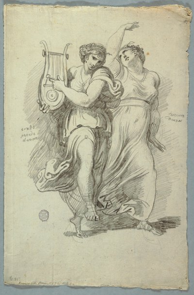 Terpsichore, Muse of Dance and Erato, Muse of Love Poetry by Felice Giani