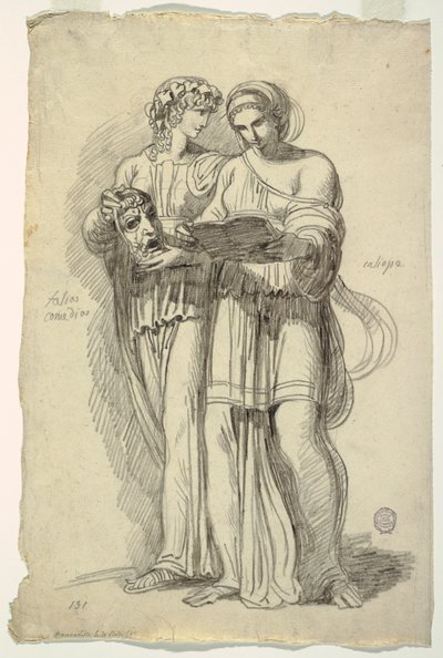 Thalia, Muse of Comedy and Calliope, Muse of Epic Poetry by Felice Giani