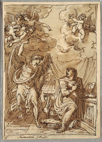 The Annunciation, Study after Orazio Samacchini, Forli by Felice Giani