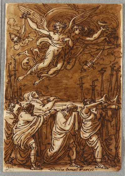The Apostles Carrying the Body of the Virgin to the Tomb, Study after Lodovico Carracci by Felice Giani