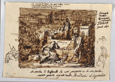 The Arts Mourning at the Tomb of Raphael by Felice Giani