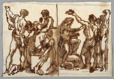 The Judgement of Solomon; The Flaying of Marsyas by Felice Giani