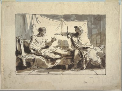 The Son of Marcus Cato Bringing a Dagger to His Father by Felice Giani