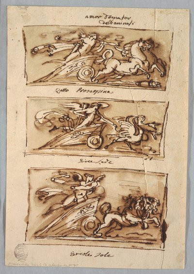 Three Panels with Cupids by Felice Giani
