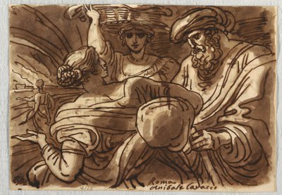 Two Women with a Basket by Felice Giani