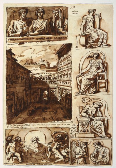 Various Works of Art. The Court of Palazzo Mattei in Rome by Felice Giani