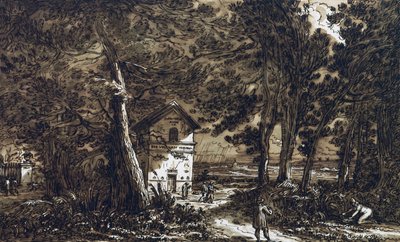 View of park of Villa Aldini at Montmorency by Felice Giani