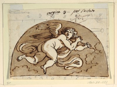 Virgo, Lunette for Ceiling, Sala Ottagonale, Palazzo Milzetti, Faenza by Felice Giani