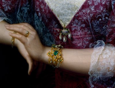 Portrait of Anna Opulich (detail) by Felice Schiavoni