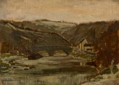 Bridge over the River Lesse by Félicien Rops