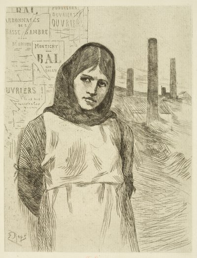 The Strike (The Coalwoman) by Félicien Rops