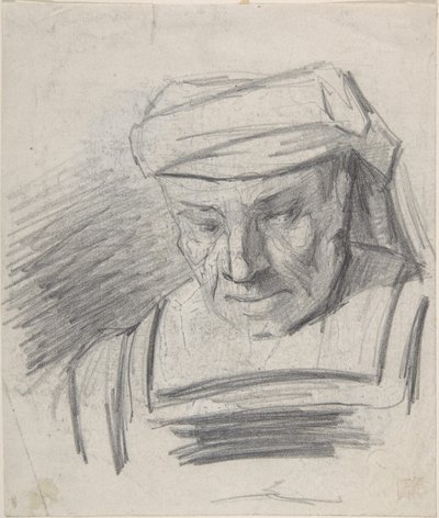 Head of a Figure Wearing a Turban by Félicien Rops
