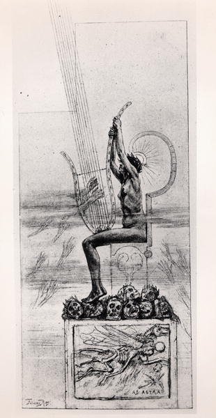 The Great Lyre, Frontispiece of Poems by Stephane Mallarme by Félicien Rops