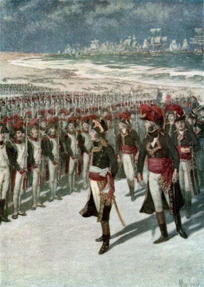 Napoleon Reviewing the Troops at Boulogne by Felicien baron de Myrbach Rheinfeld