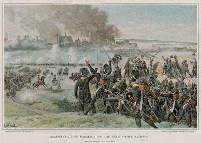 Reappearance of Napoleon on the Field Before Ratisbon by Felicien baron de Myrbach Rheinfeld