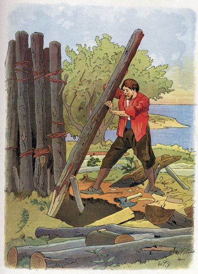 Robinson Crusoe built his first home by Felicien baron de Myrbach Rheinfeld