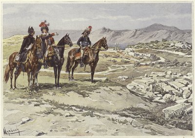 Soldiers on Horseback Surveying Nicopolis by Felicien baron de Myrbach Rheinfeld