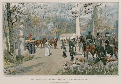 The meeting of Napoleon and Pius VII at Fontainbleau by Felicien baron de Myrbach Rheinfeld