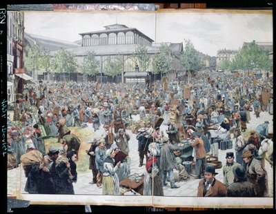 View of Les Halles, 1885 by Felicien baron de Myrbach Rheinfeld