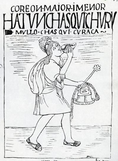 December, the Month of the Sun God Festival by Felipe Huaman Poma de Ayala