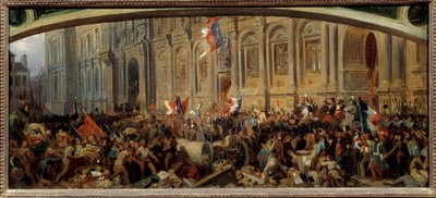 Revolution of 1848: Alphonse de Lamartine Rejects the Red Flag at the Town Hall by Felix (after) Philippoteaux