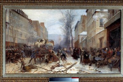 Scene of Bombing in Paris by Prussian Armies in January 1871 by Felix (after) Philippoteaux