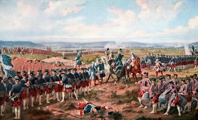 The Battle of Fontenoy. The French and the Allies Confronting each other by Felix (after) Philippoteaux