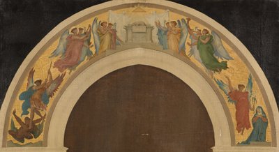 Sketch for the Trinity Church: The Paschal Lamb. Group of adoring angels. The archangel Saint Michael overcoming the devil. The Annunciation. Saint Paul. Saint Peter by Felix A.M. (after) Jobbe Duval