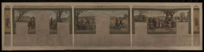 Sketch for the marriage hall of the 15th arrondissement town hall: Fidelity. Love. Maternal love. The seed. The crowning of life. Midlife. Caution by Felix A.M. (after) Jobbe Duval