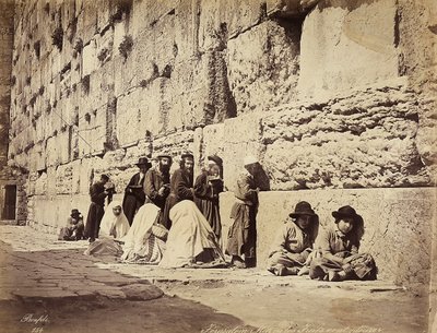 A Group of Israelites Praying at the Wailing Wall, Jerusalem by Félix Bonfils