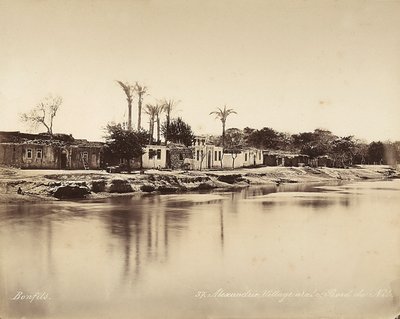 Alexandria, Egypt: An Arab Village on the Banks of the Nile by Félix Bonfils