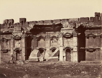 Square Chambers, to the Right, in the Rectangular Courtyard - Baalbek by Félix Bonfils