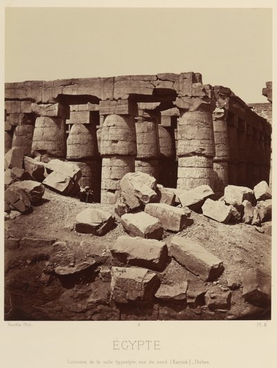 Columns of the Hypostyle Hall, View from the North. [Karnak, Thebes] by Félix Bonfils
