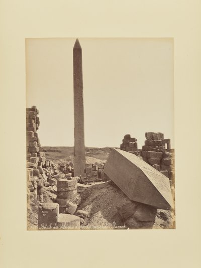 Detail of the Obelisks and Courtyard of the Caryatids - Karnak by Félix Bonfils