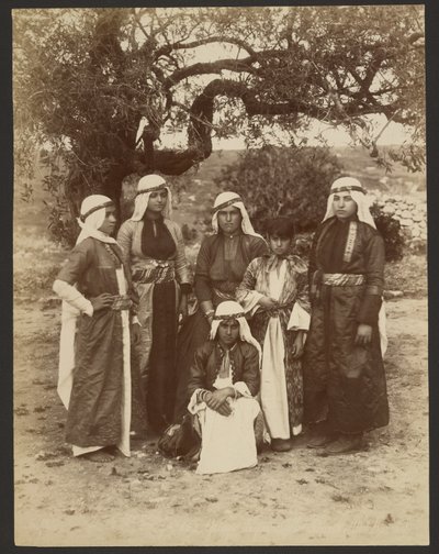 Group of Young Druze Girls: Mt. Carmel by Félix Bonfils